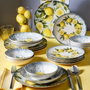 Hermia GBSATN24KY4E41963 Juego de Cena de Porcelana 24 Piezas para Experiencia Gastronómica Sofisticada y Duradera, Apto Microondas y Lavavajillas